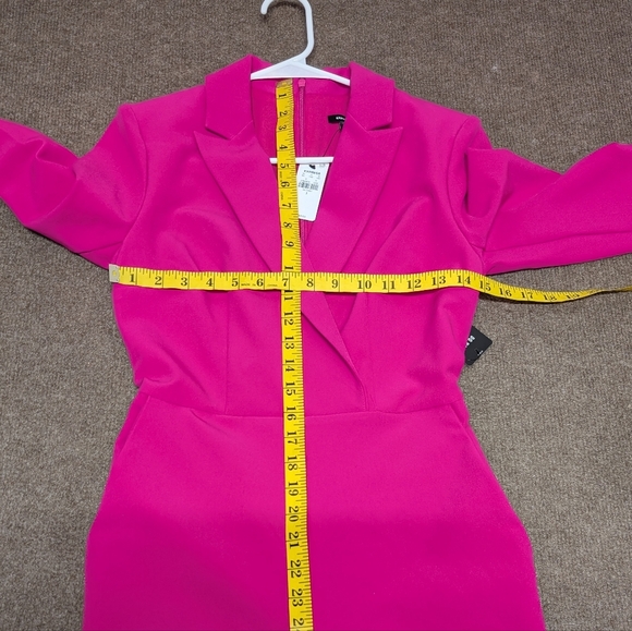 Express Women's Pink Jumpsuit Career Wear Work Long Sleeve Blazer Size 2 New - Picture 10 of 11